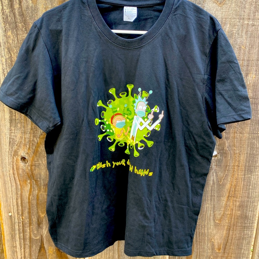 Rick and Morty NWOT “Wash your damn hands” tee